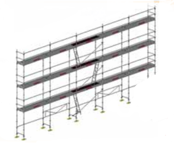 Echafaudage fixe facadier DUO45 128m² DACAME
