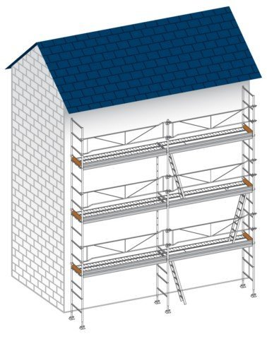 ECHAFAUDAGE MACON DUARIB D49 STRUCTURE + PLANCHERS + ACCES LONGUEUR 6m x HAUT 8m