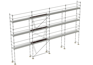 Échafaudage de façade Tubesca-Comabi Acier R200 avec lisses de gardes-corps 104m² - Le meilleur compromis