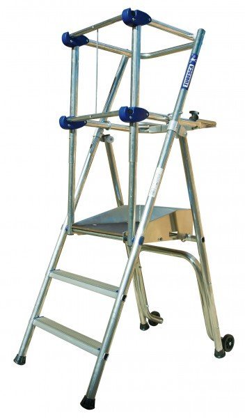 MARCHEPIED TUBESCA A PLATE-FORME SÉCURISÉE PROFORT A GARDE-CORPS FIXE ALUMINIUM