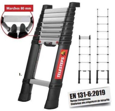 Echelle télescopique à marches 3.80 m