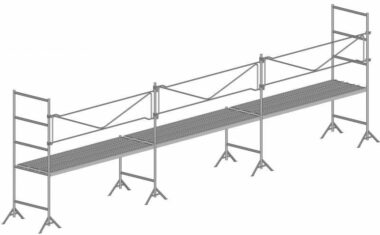 ÉCHAFAUDAGE MAÇON TRÉTEAUX DACAME DCM 49 LONGUEUR 9M X HAUTEUR PLATEAUX 1M