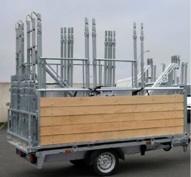 REMORQUE ECHAFAUDAGE DUARIB SIMPLE ESSIEU SE.01 + CONTENEUR AMOVIBLE (VIDE)