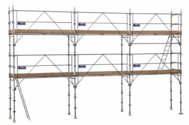 ECHAFAUDAGE FIXE DE FACADE DUARIB F3000 60m² VARIANTE SUR GARDE-CORPS LONG 9M X 6M DE TRAVAIL
