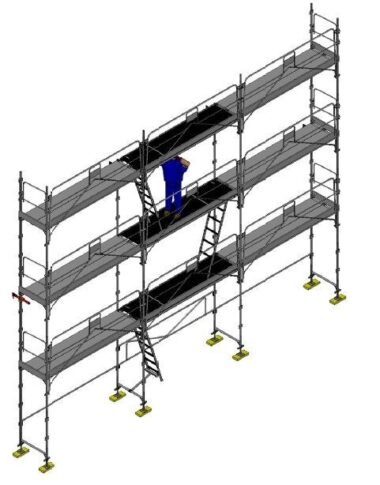 Échafaudage façadier DACAME - Lot Duo 45 long 9m X 7m GCSM 80M de travail
