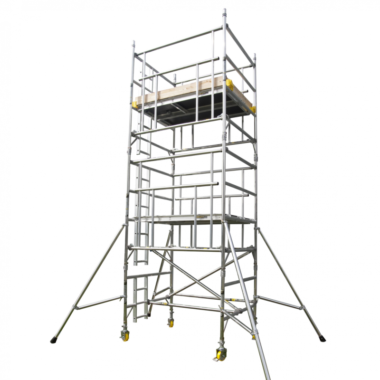 Échafaudage Tour roulante aluminium BOSS 1450 - LONGUEUR 2.50m HTP de 1.2m à 12.2m - Youngman