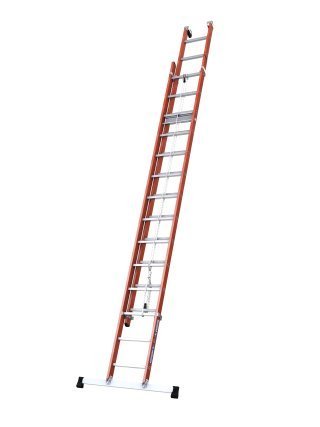 Echelle coulissante 2 plans à corde isolante en fibre de verre en aluminium de Tubesca-Comabi