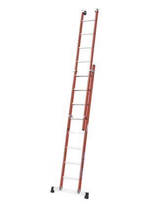 Echelle coulisse 2 plans à main isolante en fibre de verre en aluminium de Tubesca-Comabi
