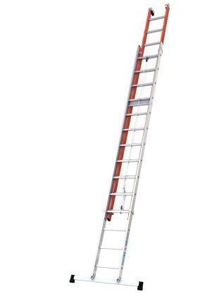 Echelle Isolex coulisse 2 plans à corde en fibre de verre en aluminium de Tubesca-Comabi