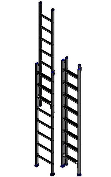 ECHELLE A COULISSE MAIN 2 PLANS ALUMINIUM ULTRALU