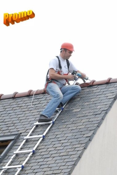 LOT ECHELLE DE TOIT KLIPEO ALU TUBESCA + CROCHET + APPUI