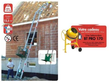 MONTE MATERIAUX HAEMMERLIN MA 415 VERSION COUVREUR 15M + CADEAU BETONNIERE