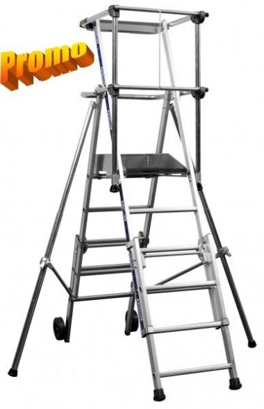 LOT PLATEFORME DE TRAVAIL PIRL SHERPASCOPIC TUBESCA COMABI A GARDE CORPS FIXE 4 à 6 marches