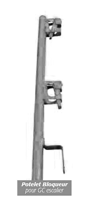 POTELET SEUL -BLOQUEUR POUR TUBES- POUR GARDE-CORPS ESCALIER -GALVANISE
