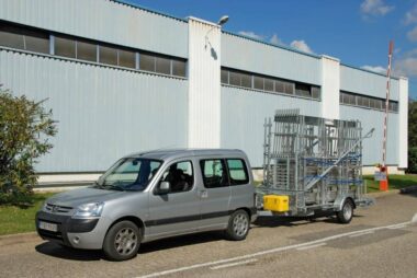 REMORQUE ECHAFAUDAGE TUBESCA-COMABI VERSION RECORD POUR R200 ALUMINIUM OU ACIER 88M² PERMIS B TOP DES VENTES